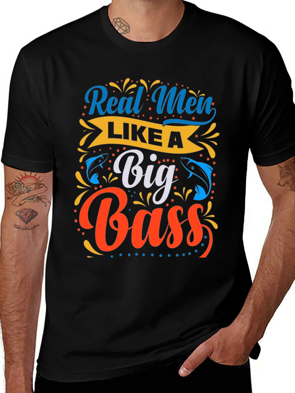 Real Men Like a Big Bass Fishing T-Shirt