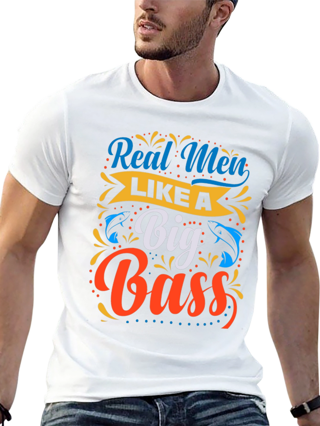 Real Men Like a Big Bass Fishing T-Shirt