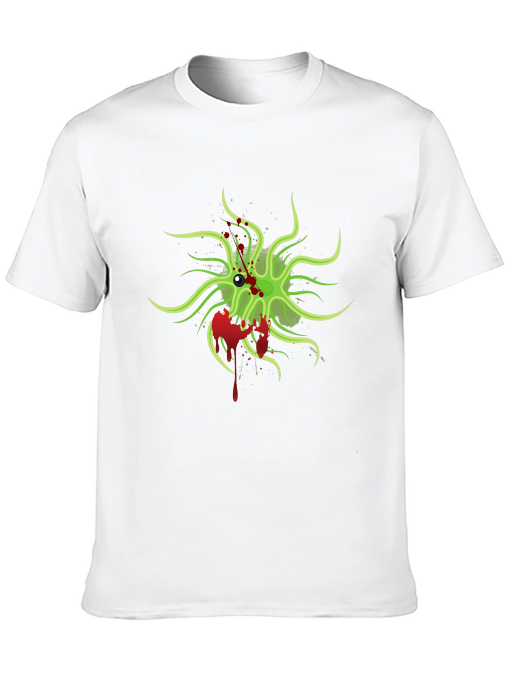 Mens Black T-Shirt with Green Monster Graphic