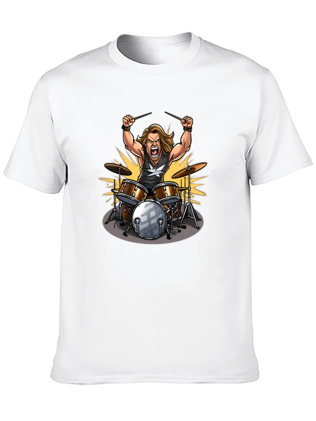 Drummer Graphic Tee - Rock Star Design