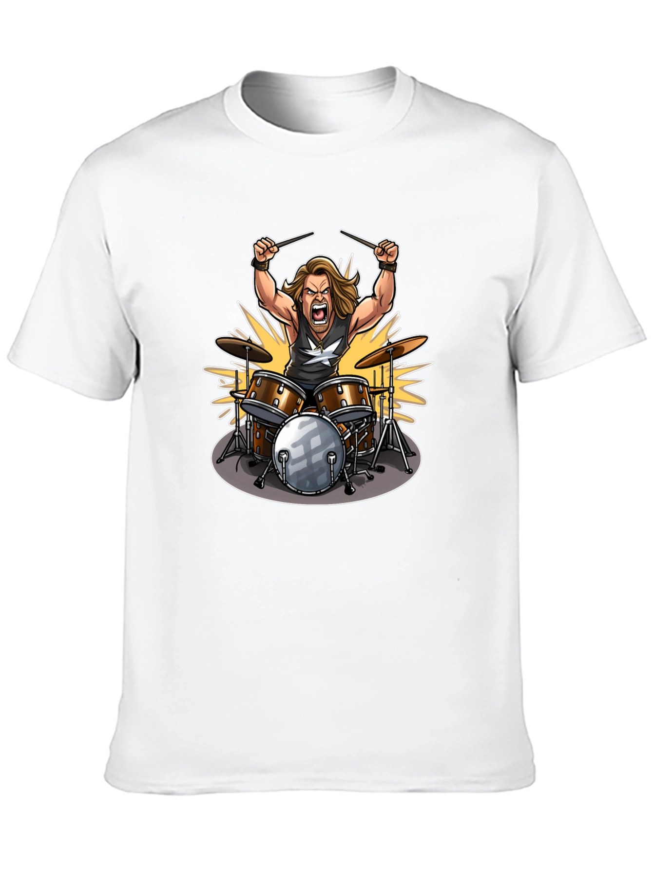 Drummer Graphic Tee - Rock Star Design