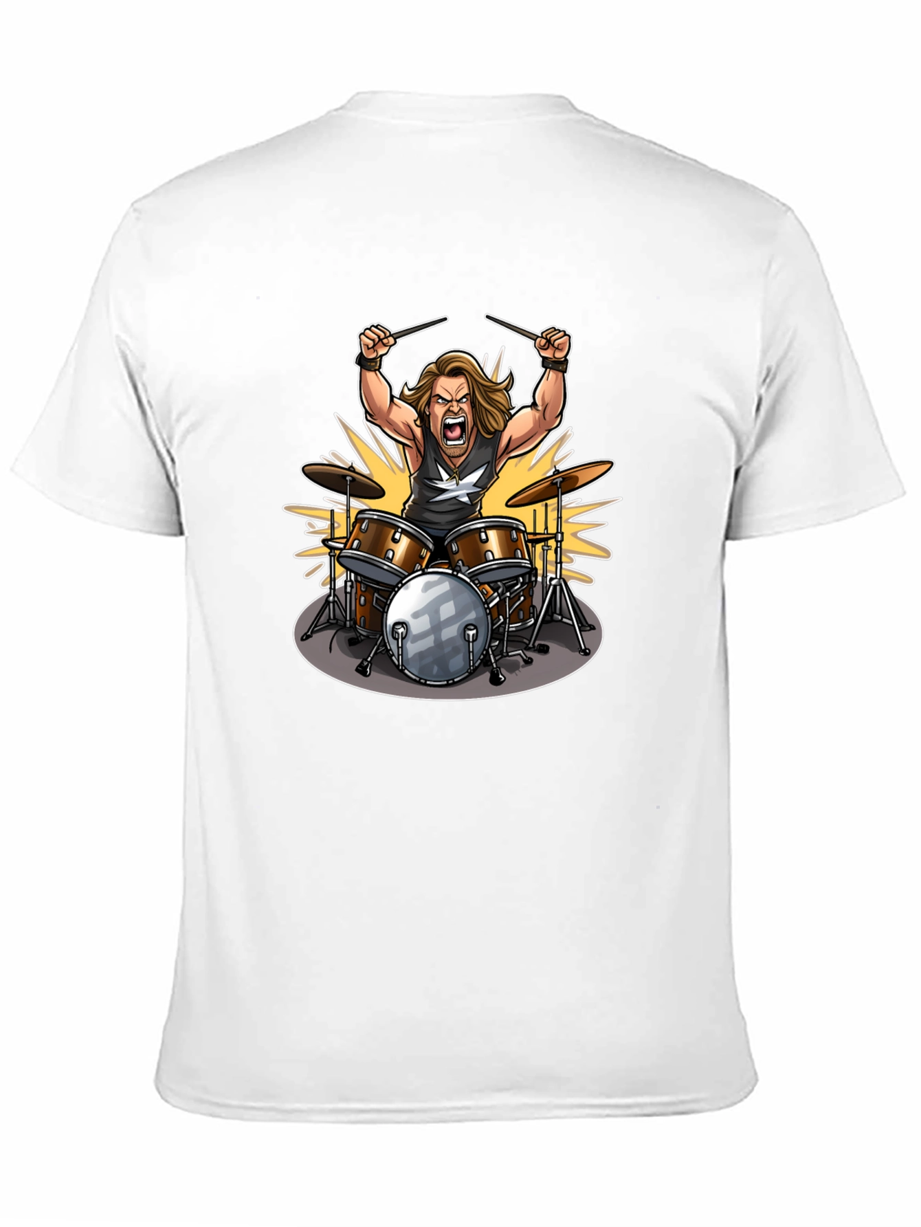 Drummer Graphic Tee - Rock Star Design