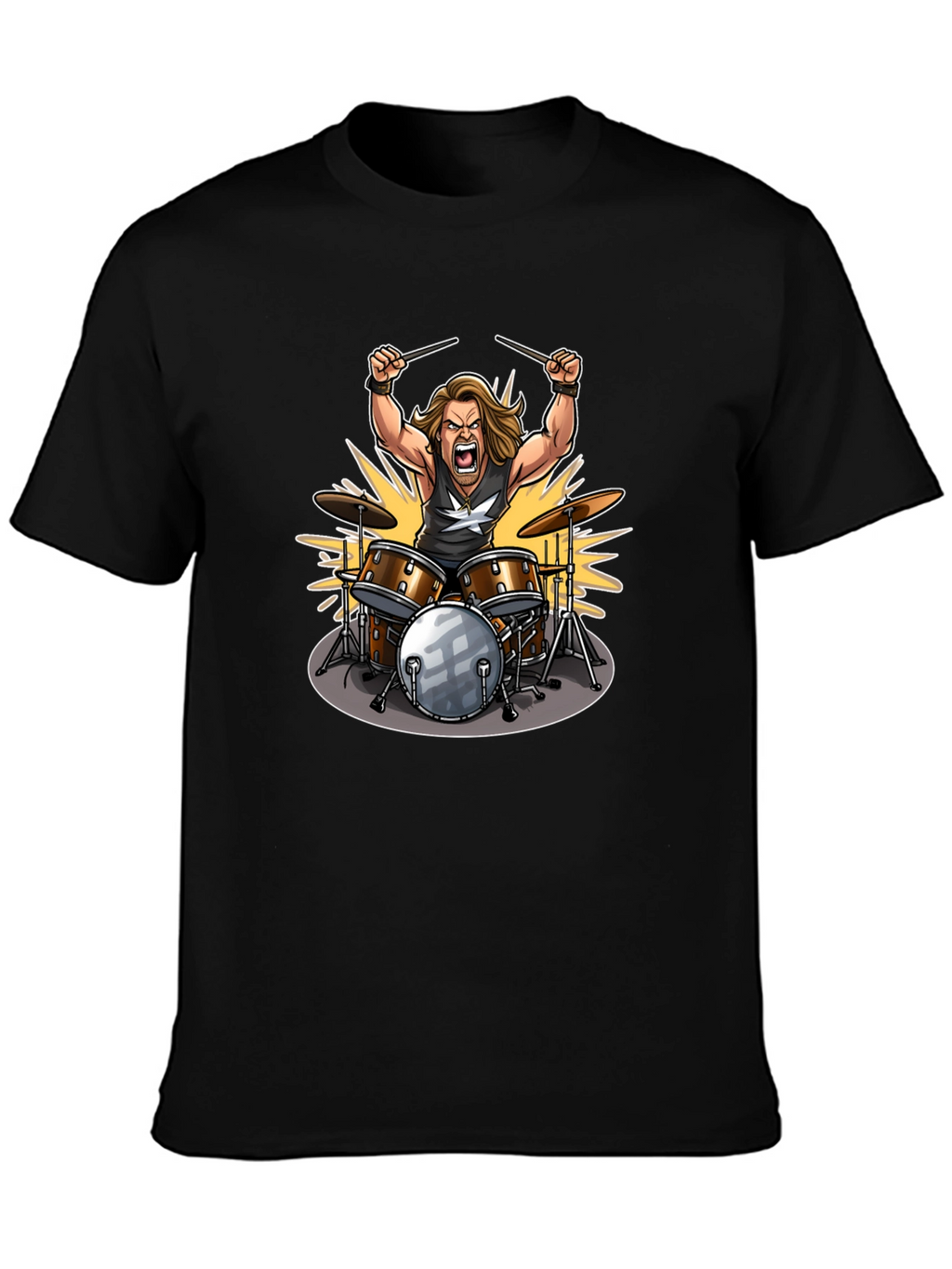 Drummer Graphic Tee - Rock Star Design