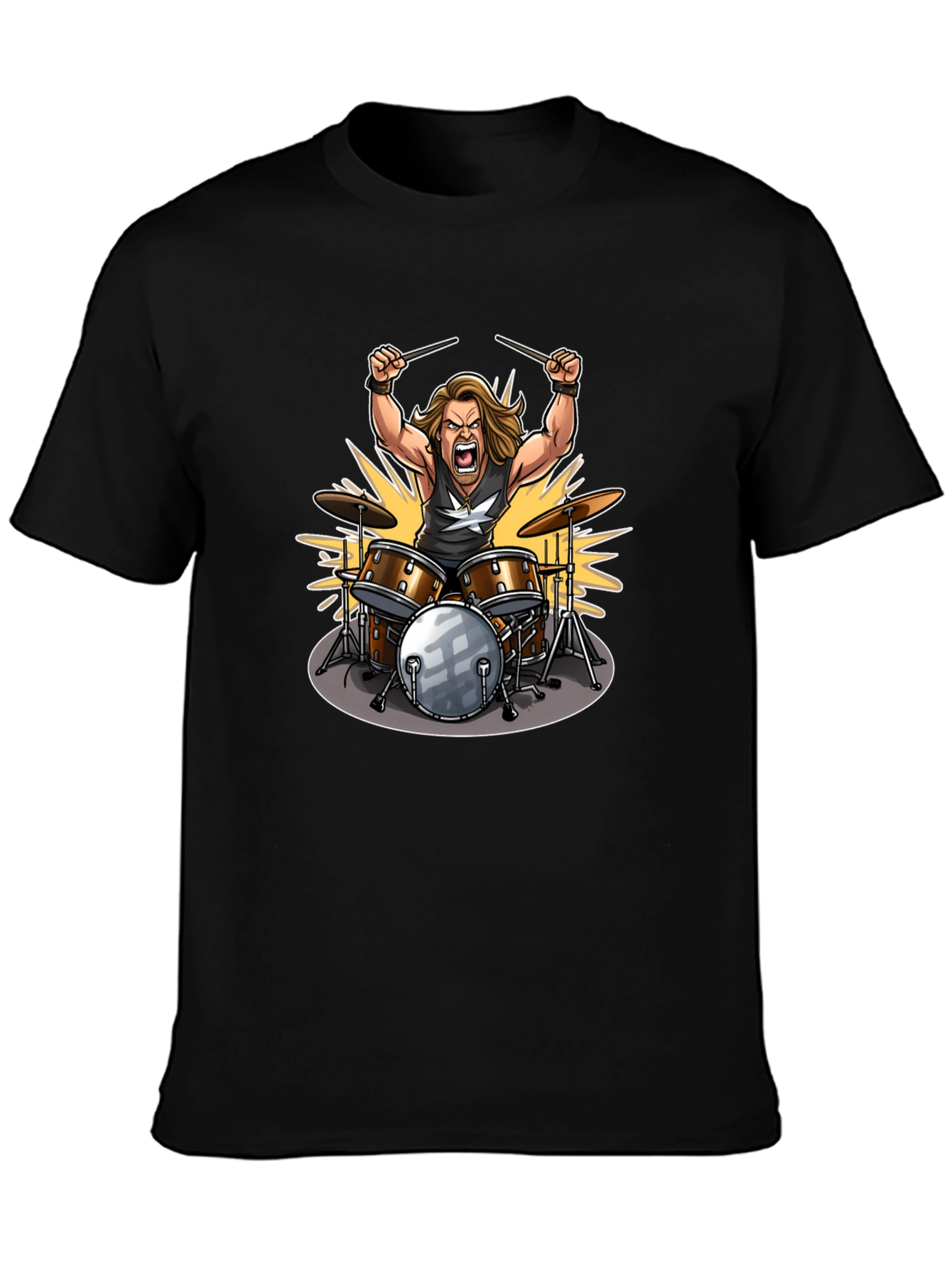Drummer Graphic Tee - Rock Star Design