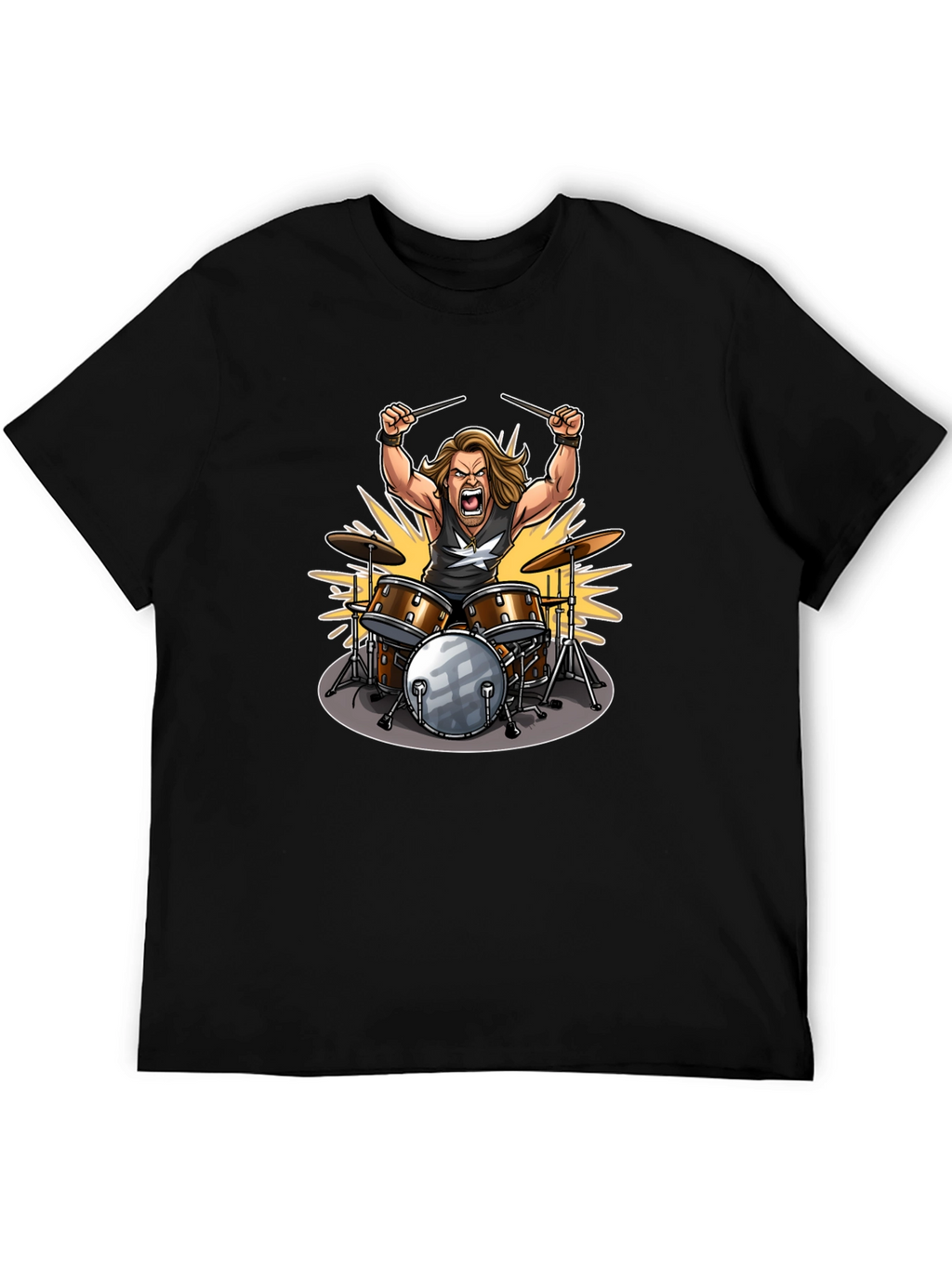 Drummer Graphic Tee - Rock Star Design