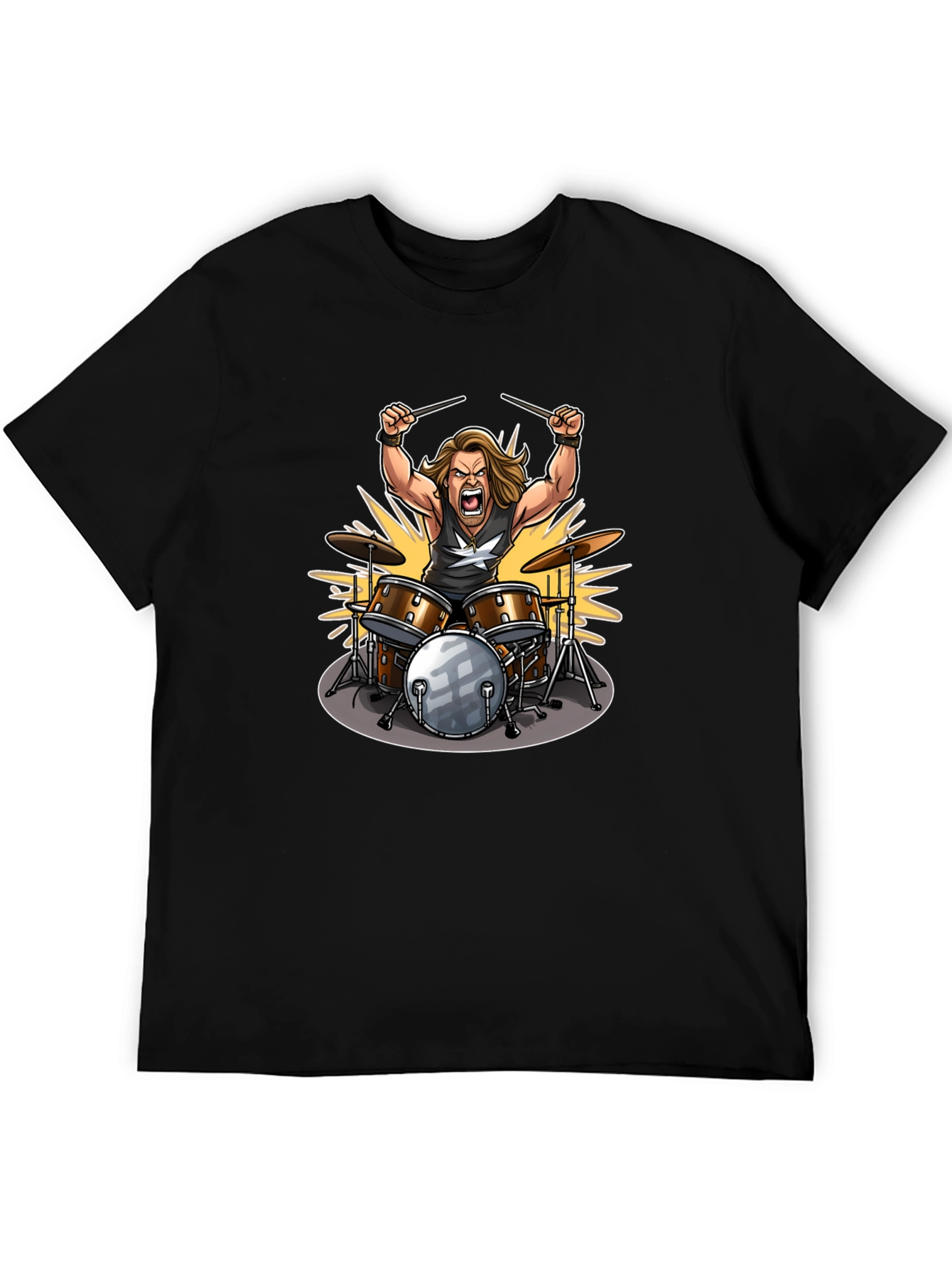 Drummer Graphic Tee - Rock Star Design