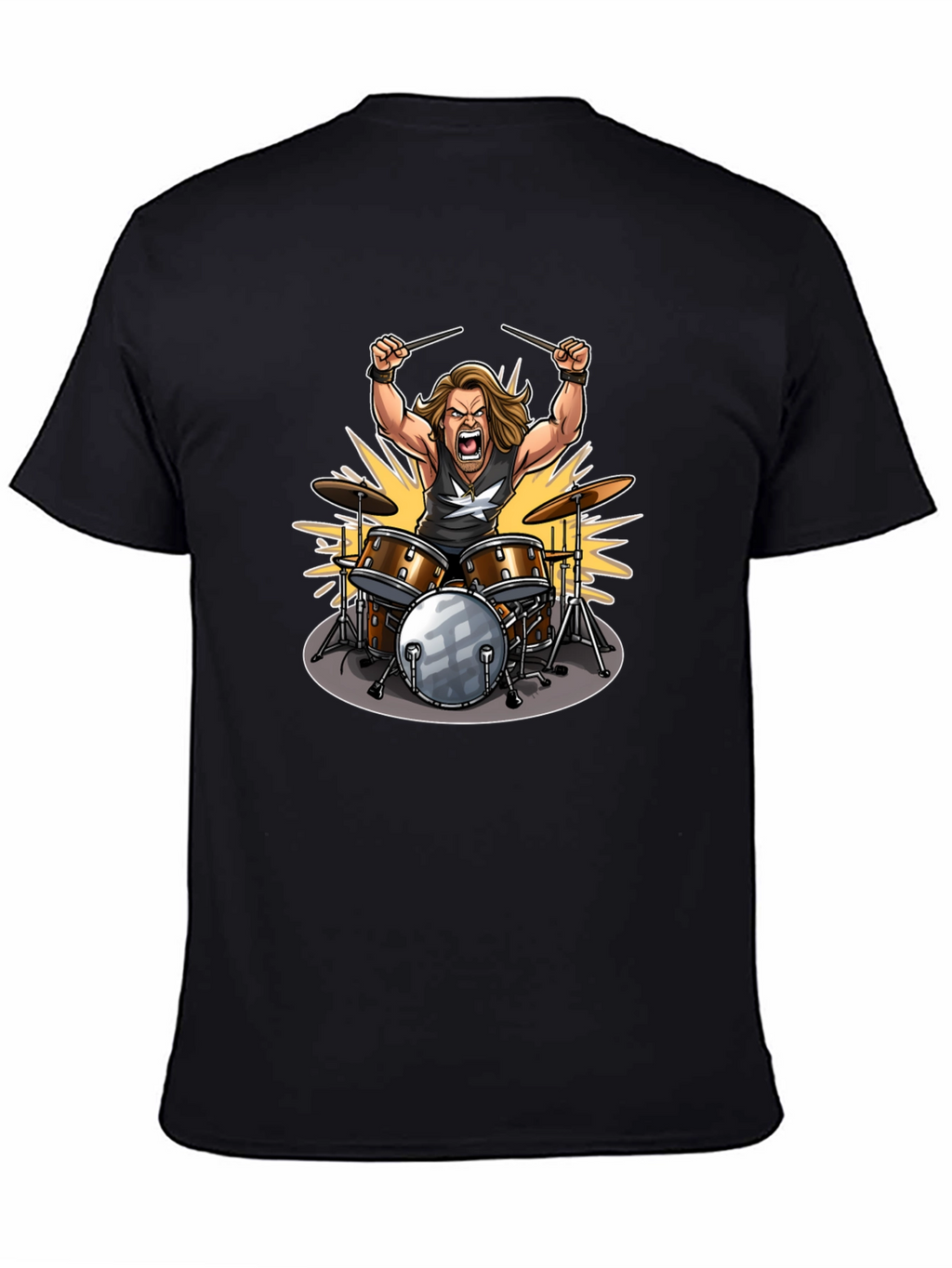 Drummer Graphic Tee - Rock Star Design