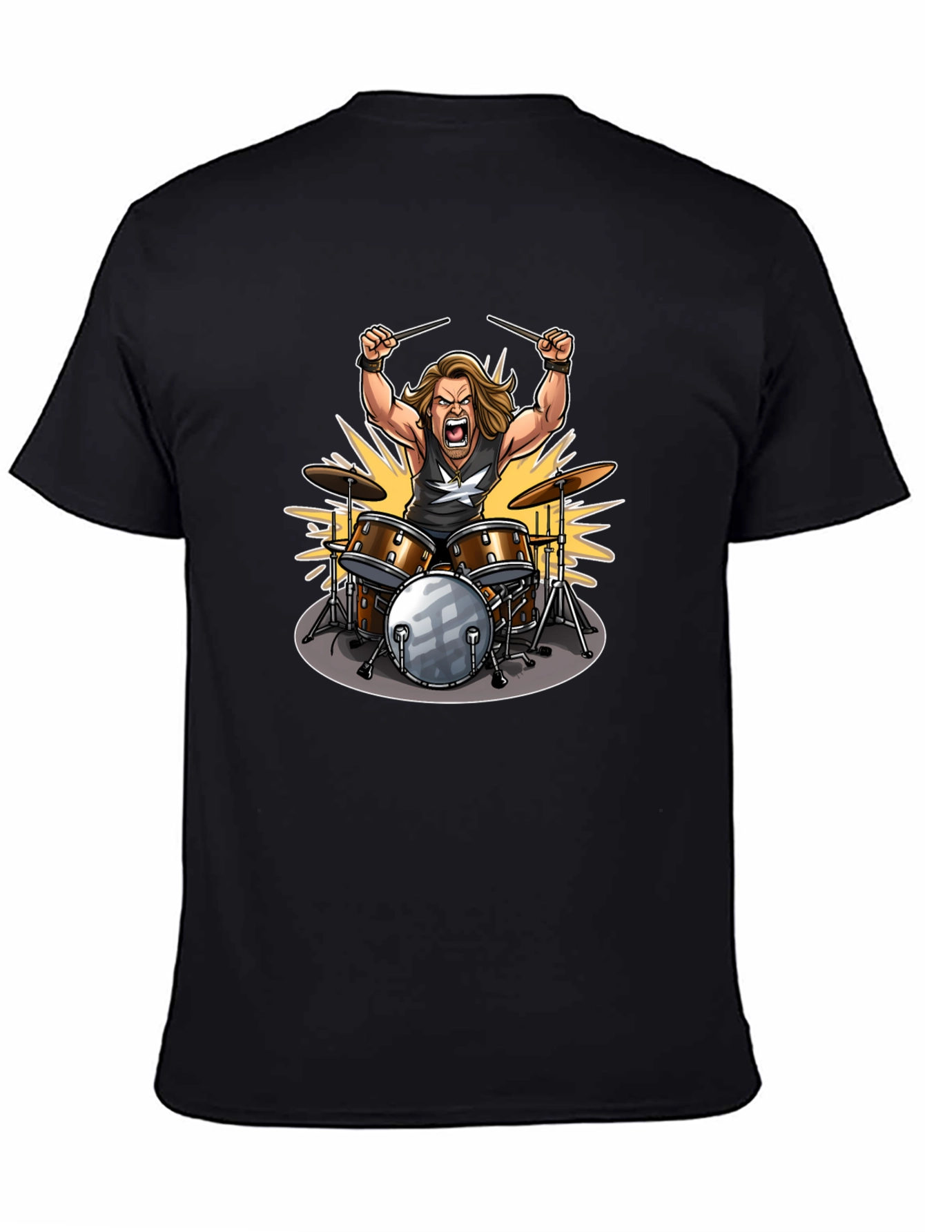 Drummer Graphic Tee - Rock Star Design