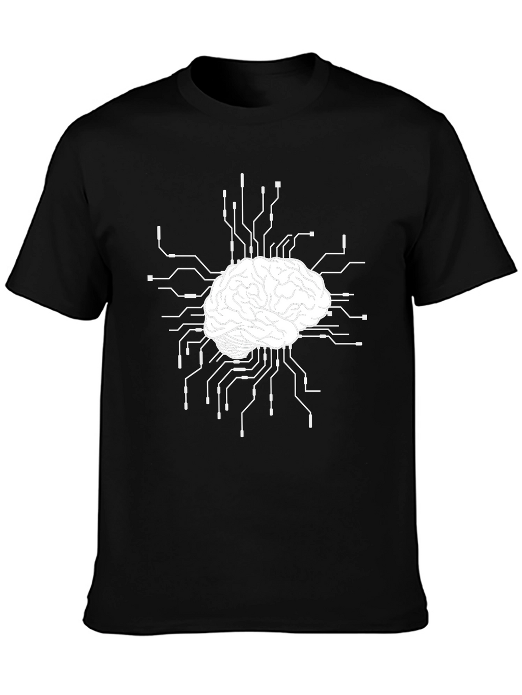 Brain Circuit T-Shirt - Black Cotton Blend Tee