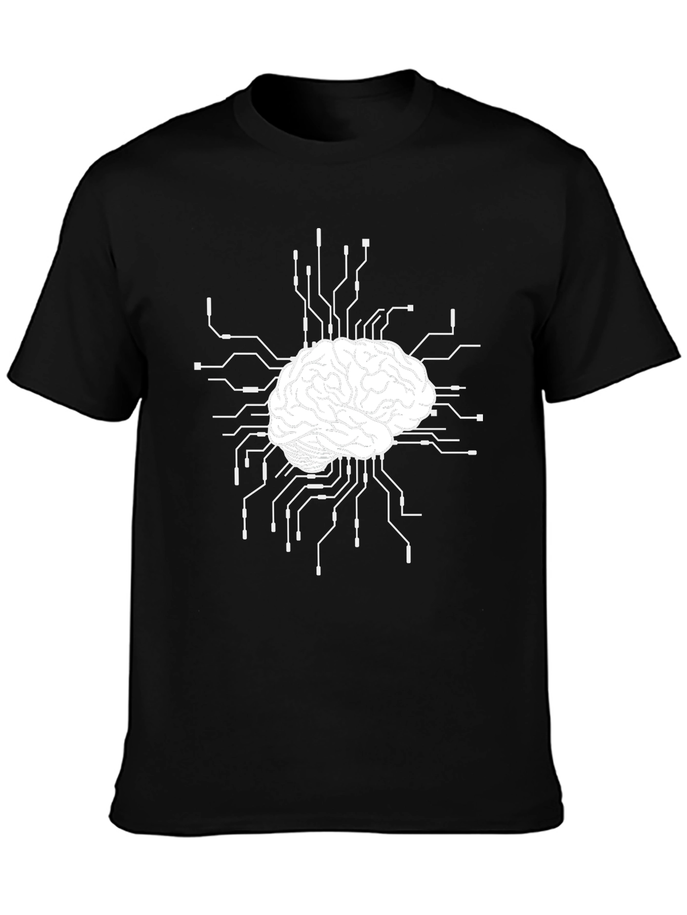 Brain Circuit T-Shirt - Black Cotton Blend Tee