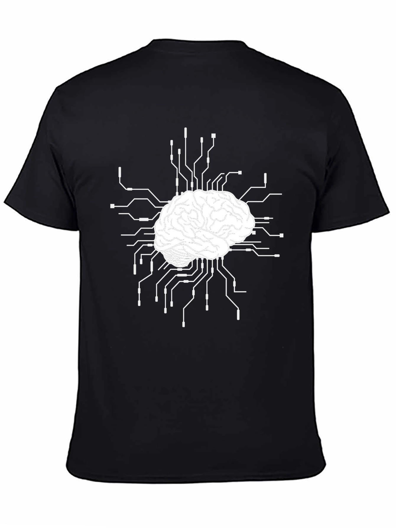 Brain Circuit T-Shirt - Black Cotton Blend Tee