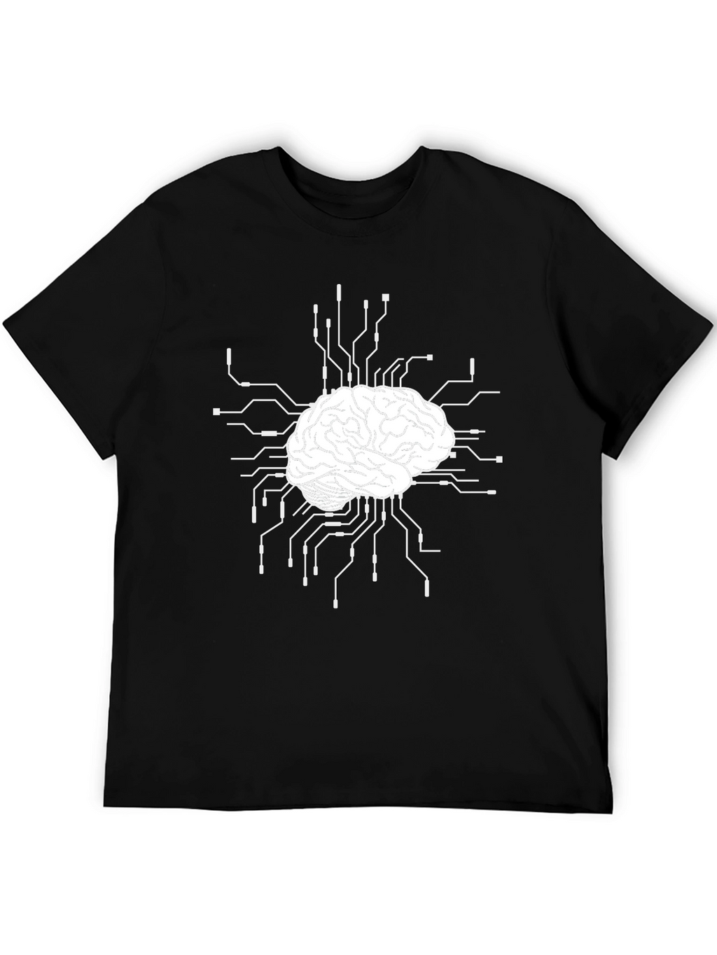 Brain Circuit T-Shirt - Black Cotton Blend Tee