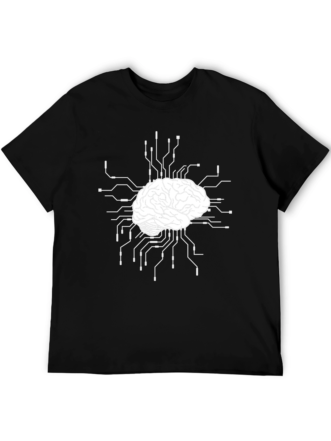 Brain Circuit T-Shirt - Black Cotton Blend Tee