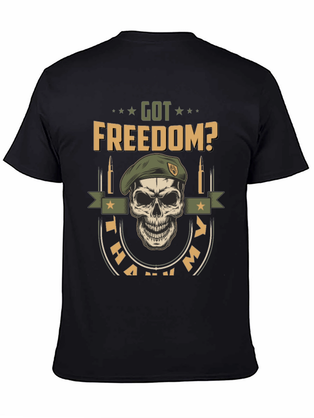 Got Freedom? Skull Graphic Tee - Military Tribute