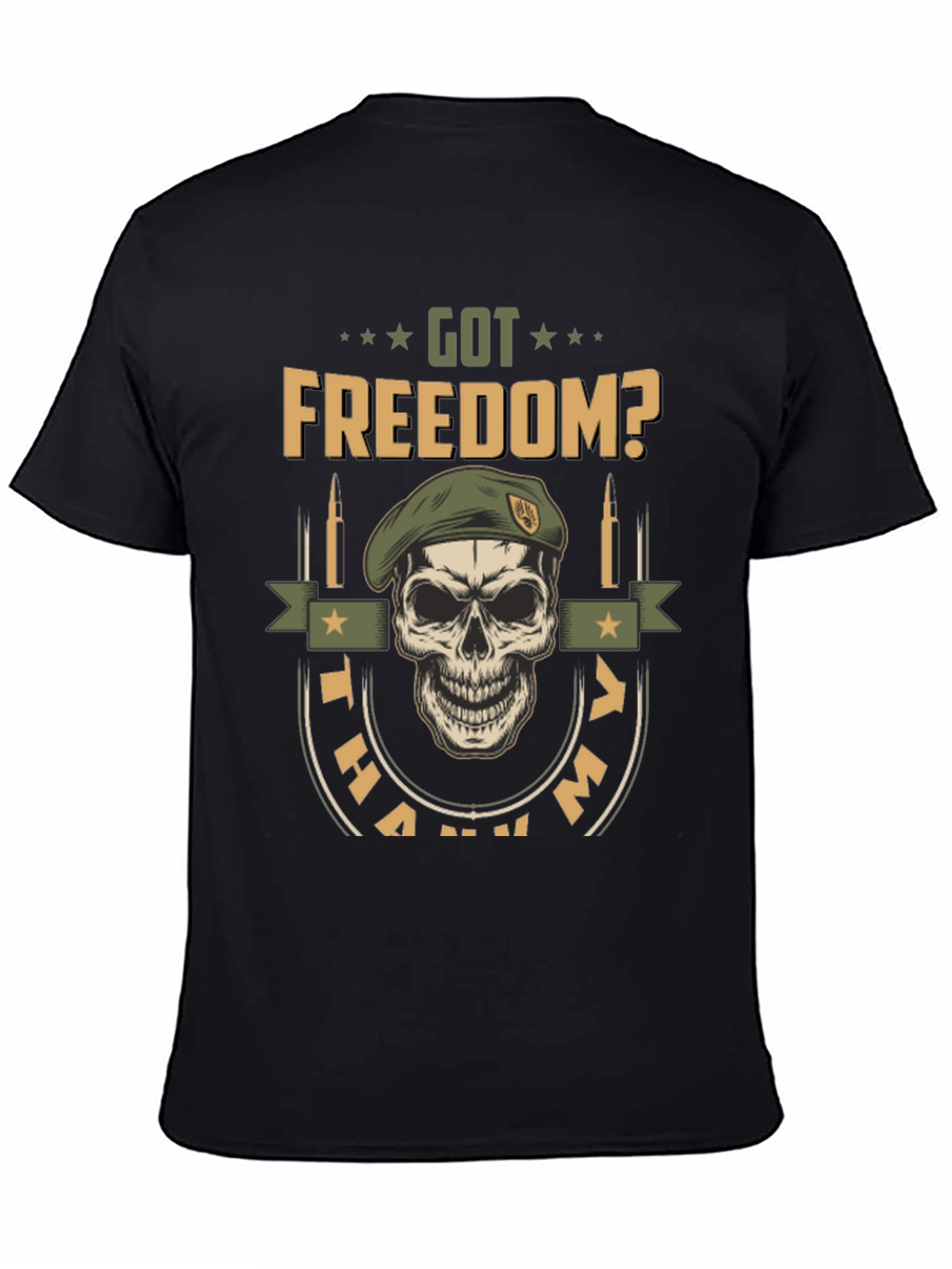 Got Freedom? Skull Graphic Tee - Military Tribute