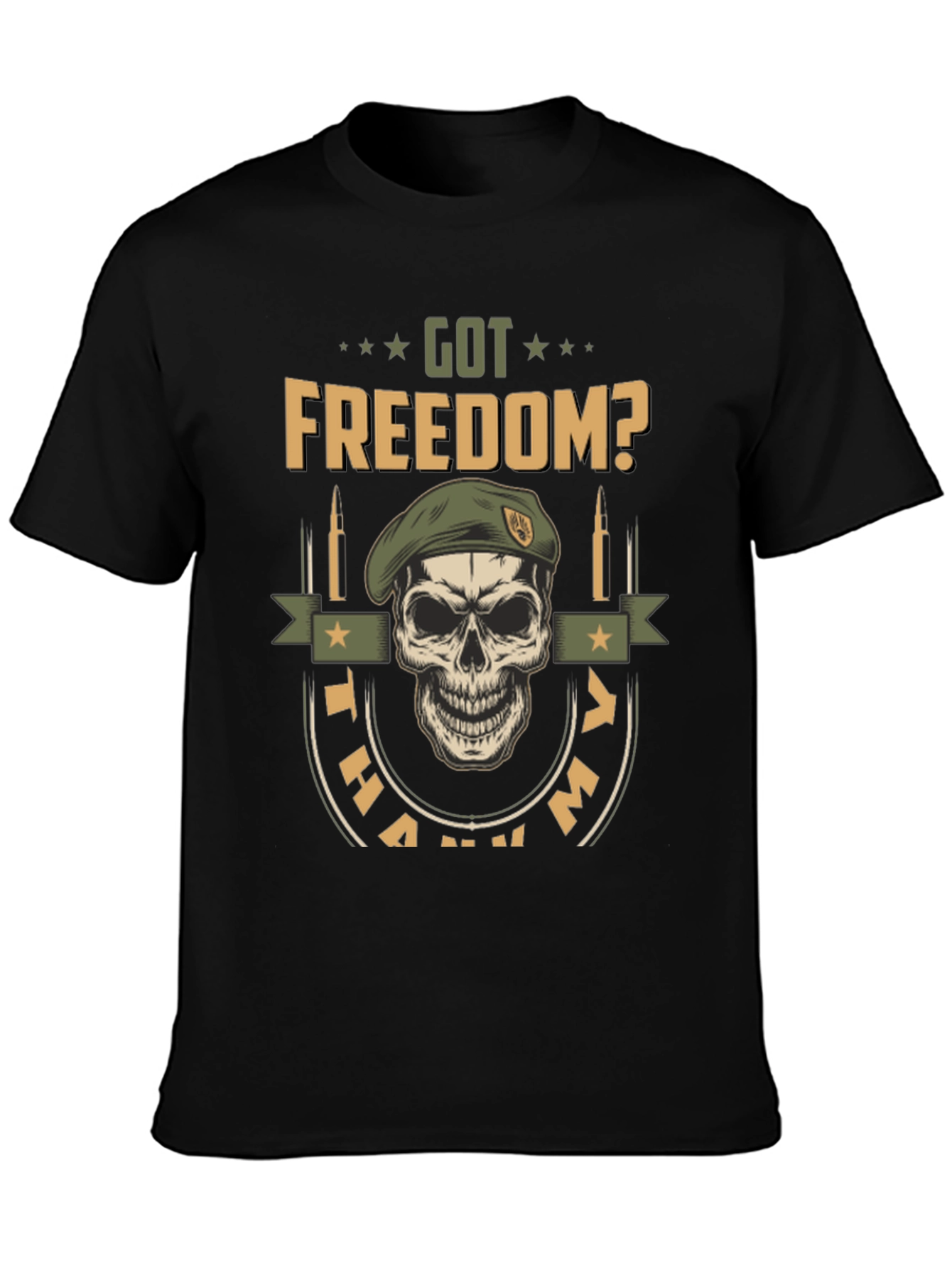Got Freedom? Skull Graphic Tee - Military Tribute