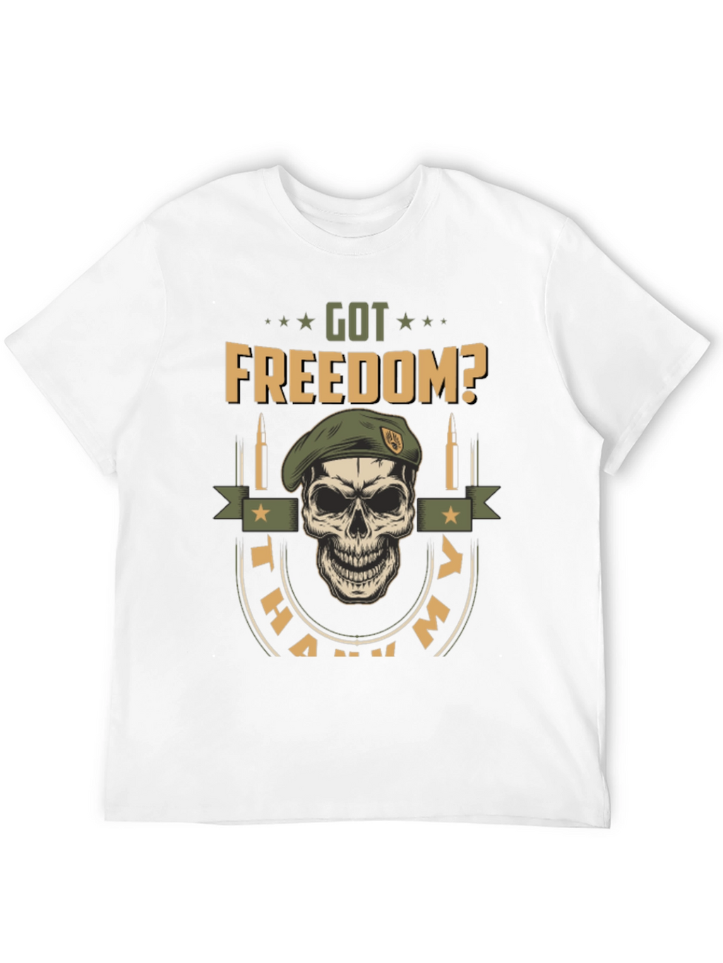 Got Freedom? Skull Graphic Tee - Military Tribute