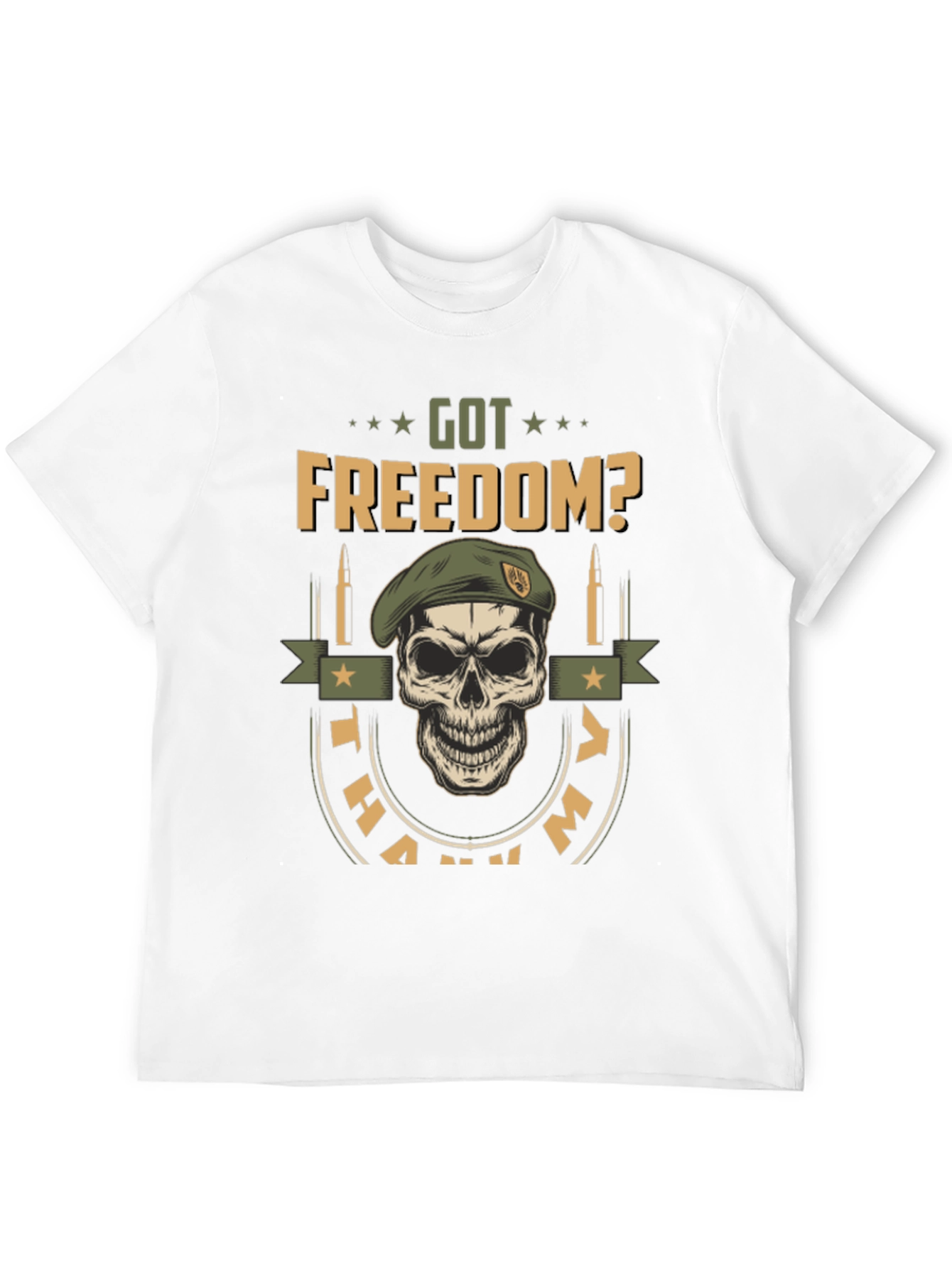 Got Freedom? Skull Graphic Tee - Military Tribute