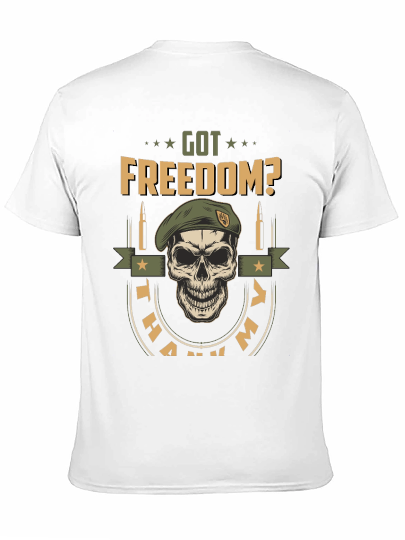 Got Freedom? Skull Graphic Tee - Military Tribute