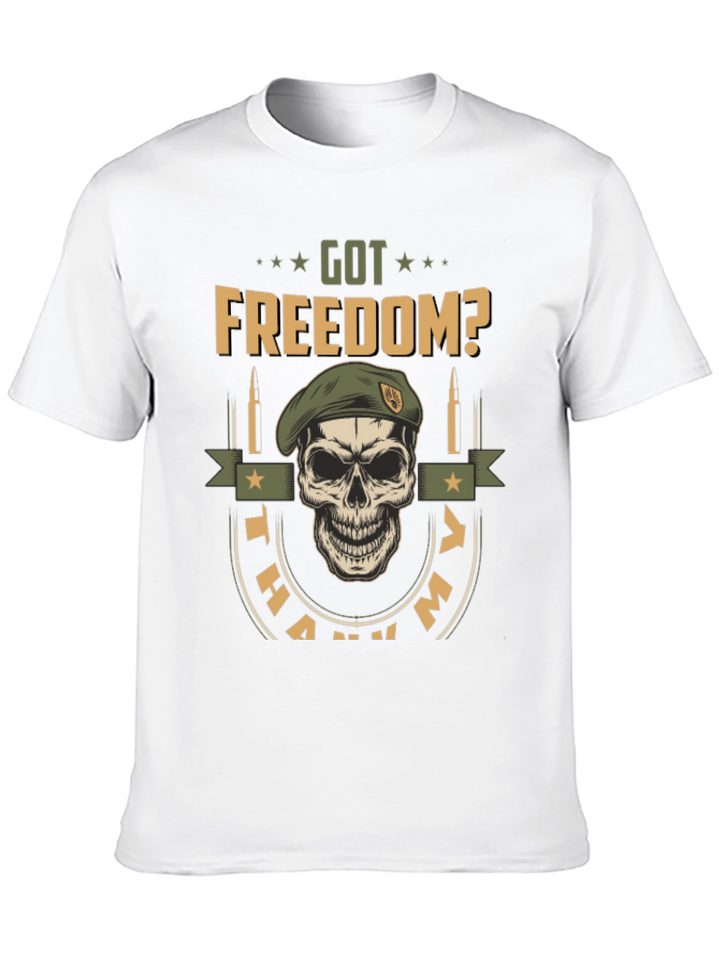 Got Freedom? Skull Graphic Tee - Military Tribute