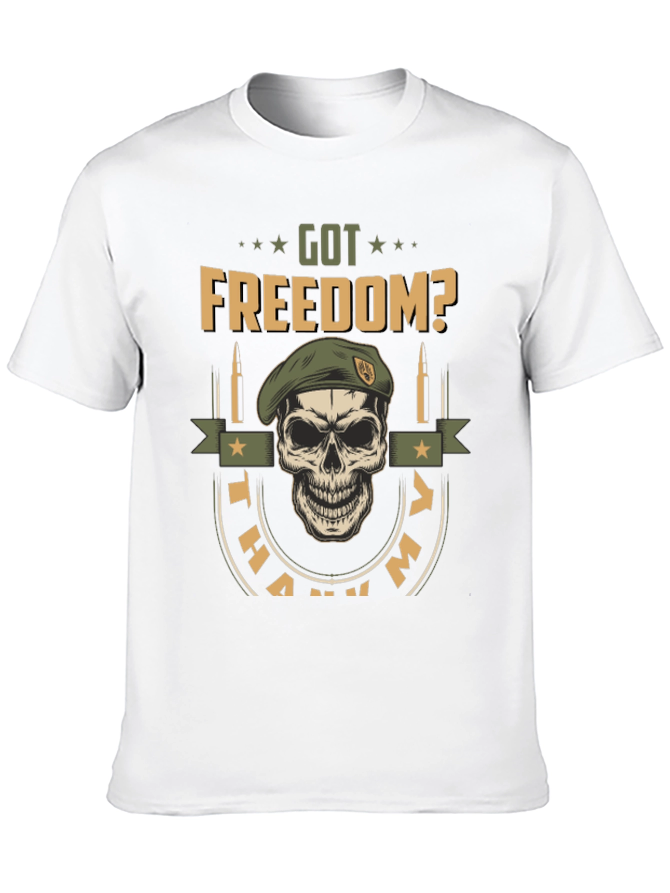 Got Freedom? Skull Graphic Tee - Military Tribute