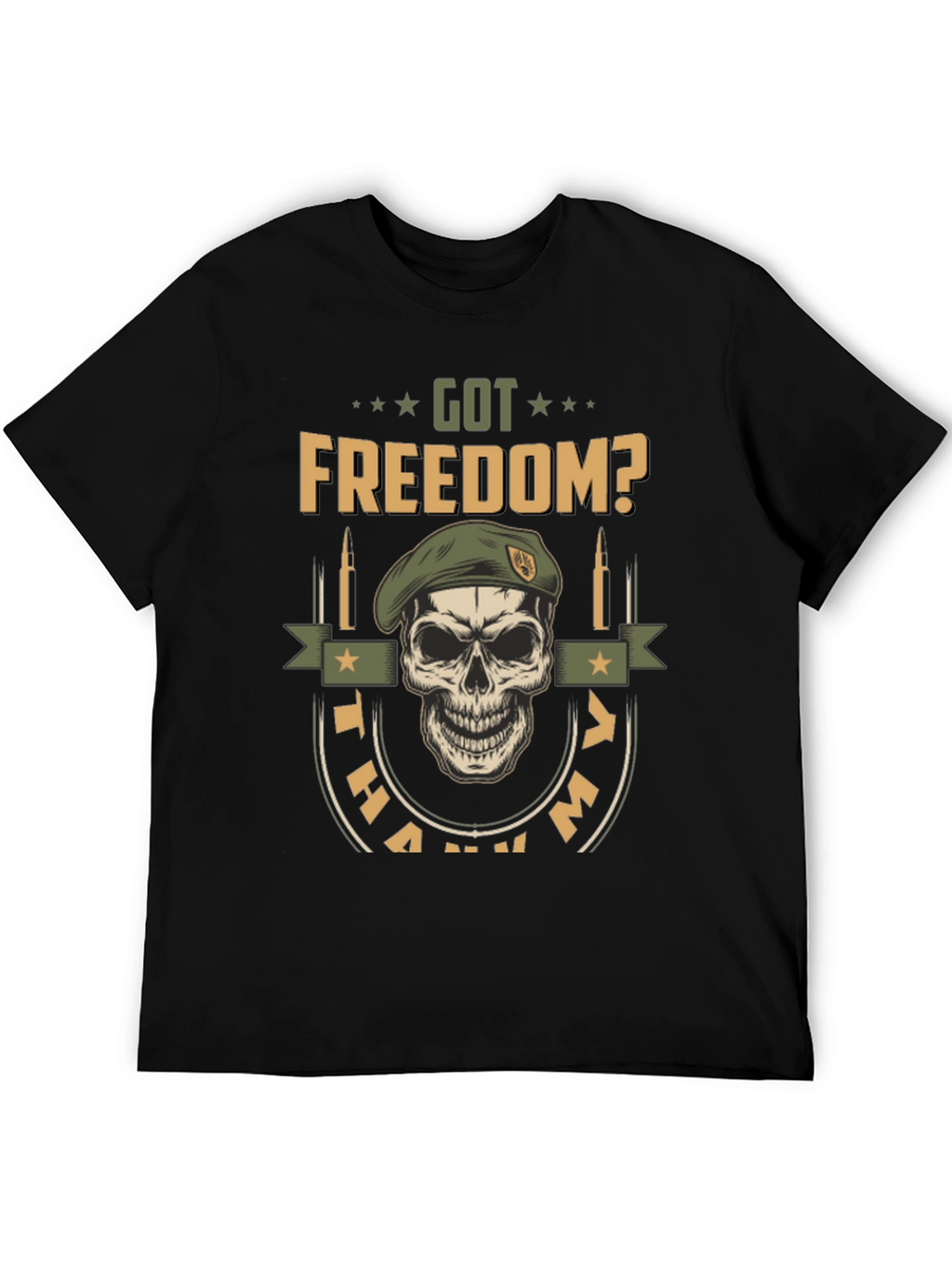 Got Freedom? Skull Graphic Tee - Military Tribute