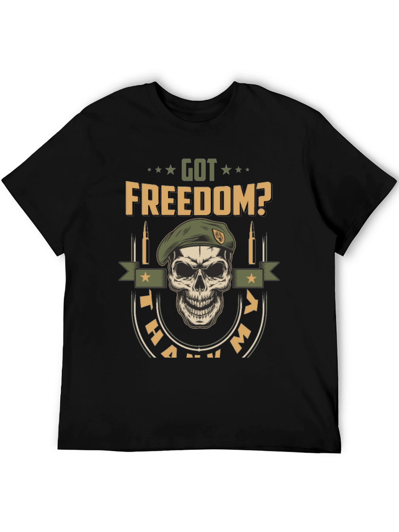 Got Freedom? Skull Graphic Tee - Military Tribute