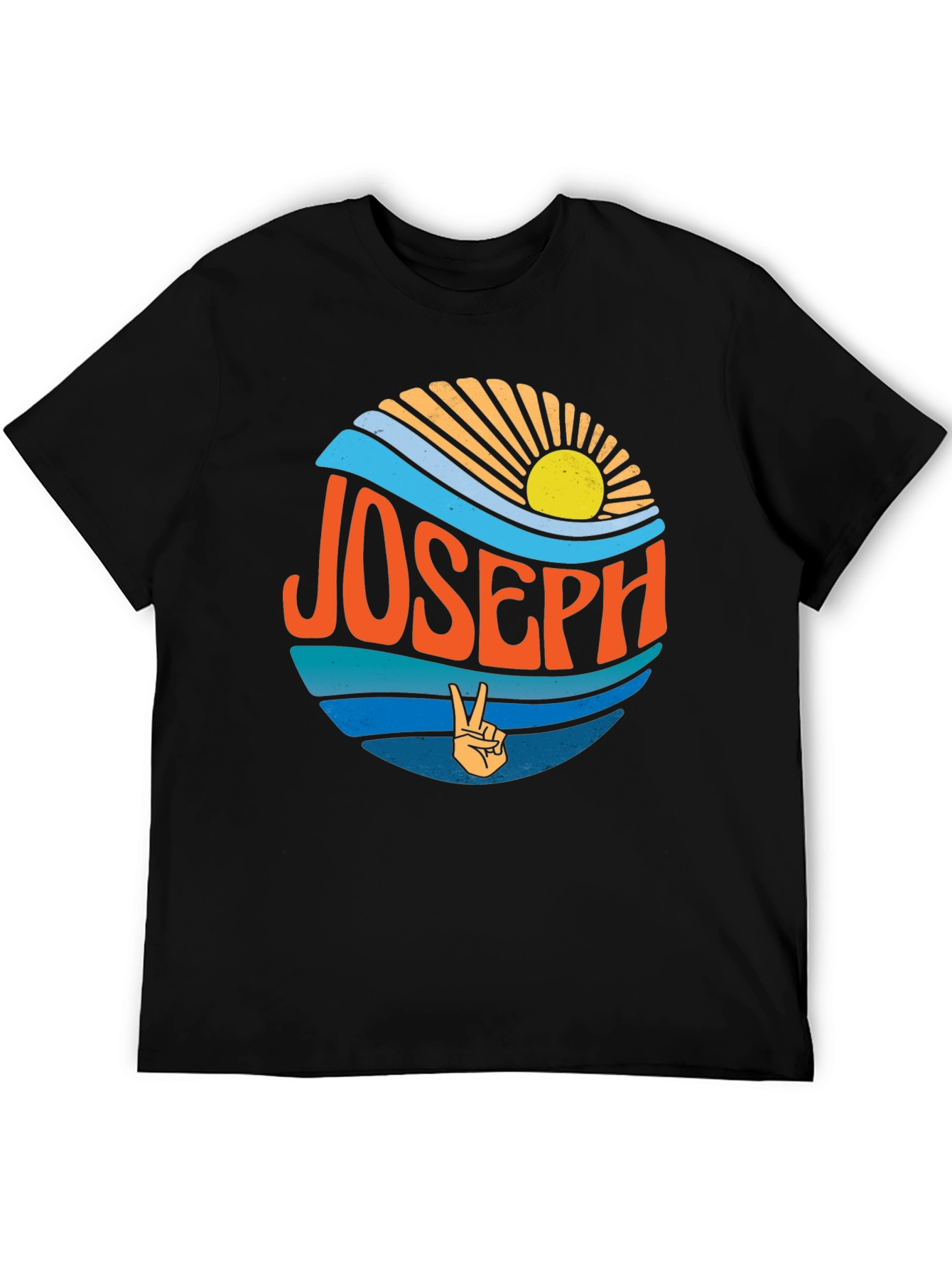 Joseph Retro Sunset T-Shirt - Custom Name Tee