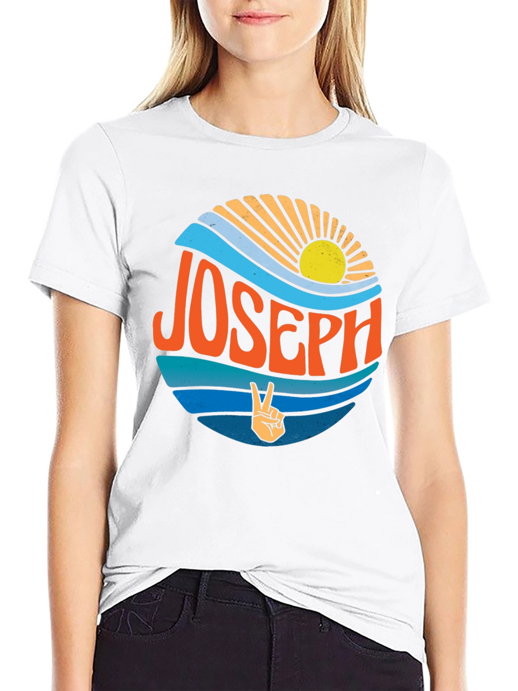 Joseph Retro Sunset T-Shirt - Custom Name Tee