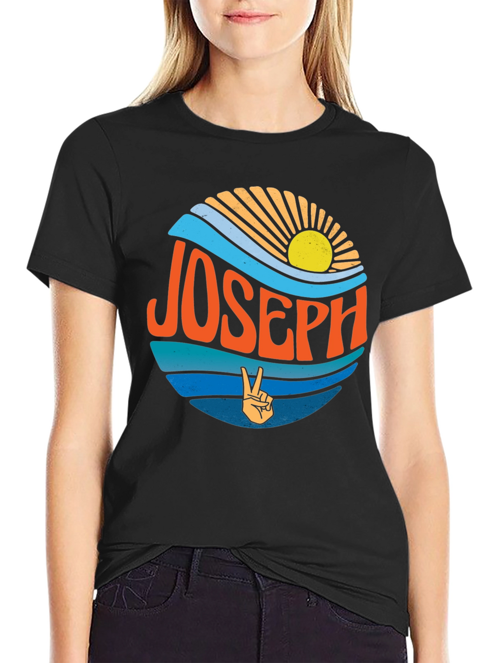 Joseph Retro Sunset T-Shirt - Custom Name Tee