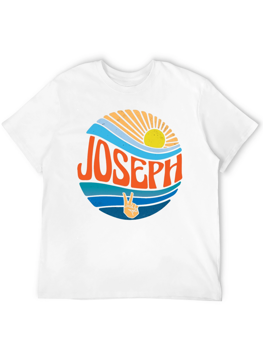 Joseph Retro Sunset T-Shirt - Custom Name Tee