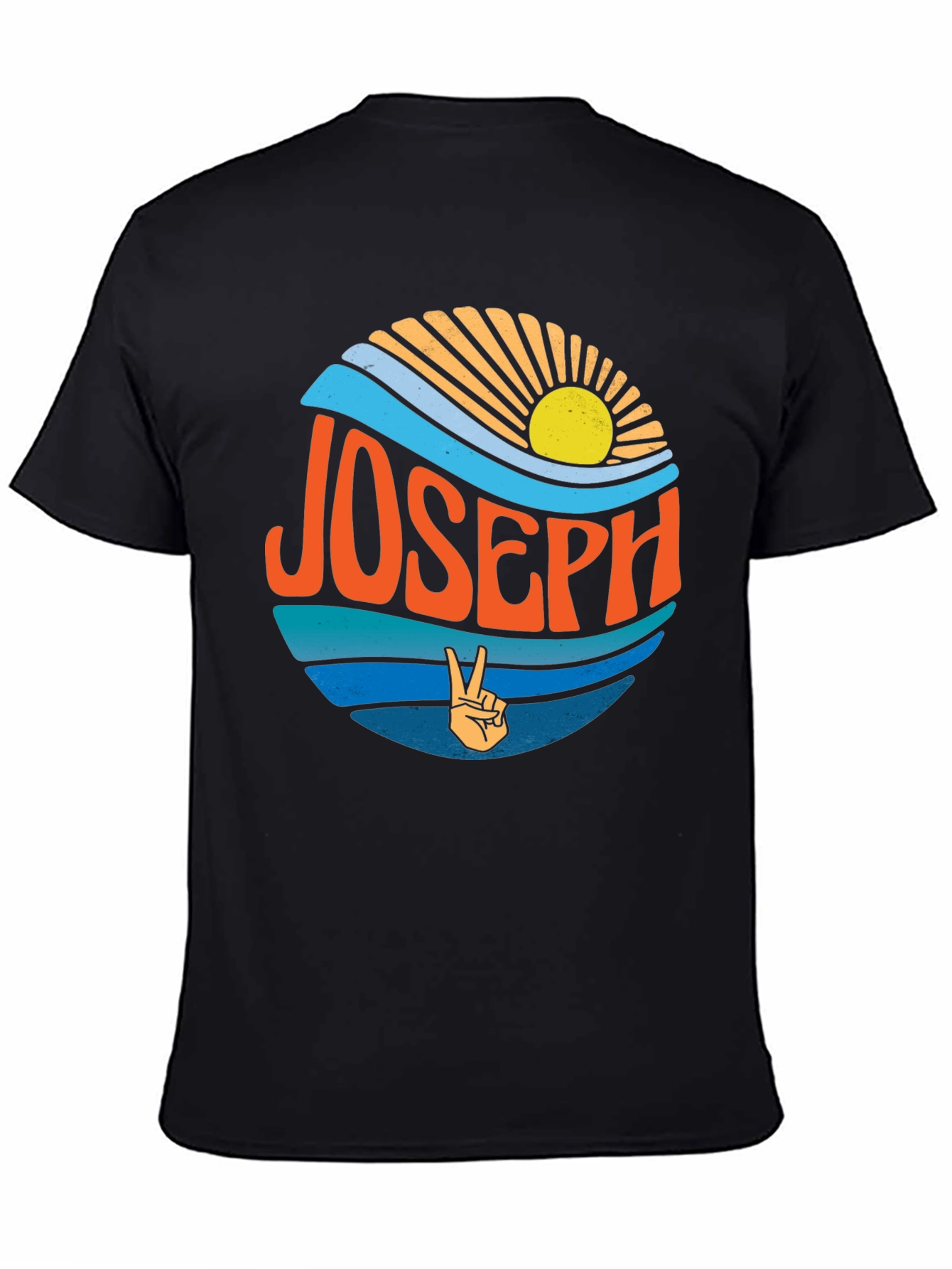 Joseph Retro Sunset T-Shirt - Custom Name Tee