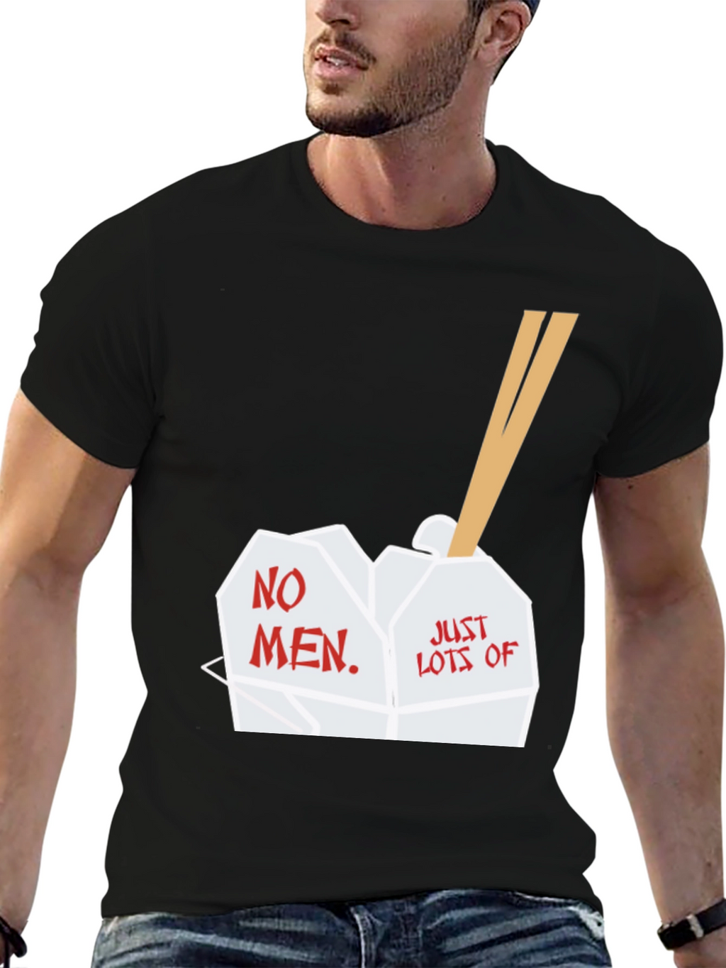 No Men Just Lots of Food Graphic T-Shirt