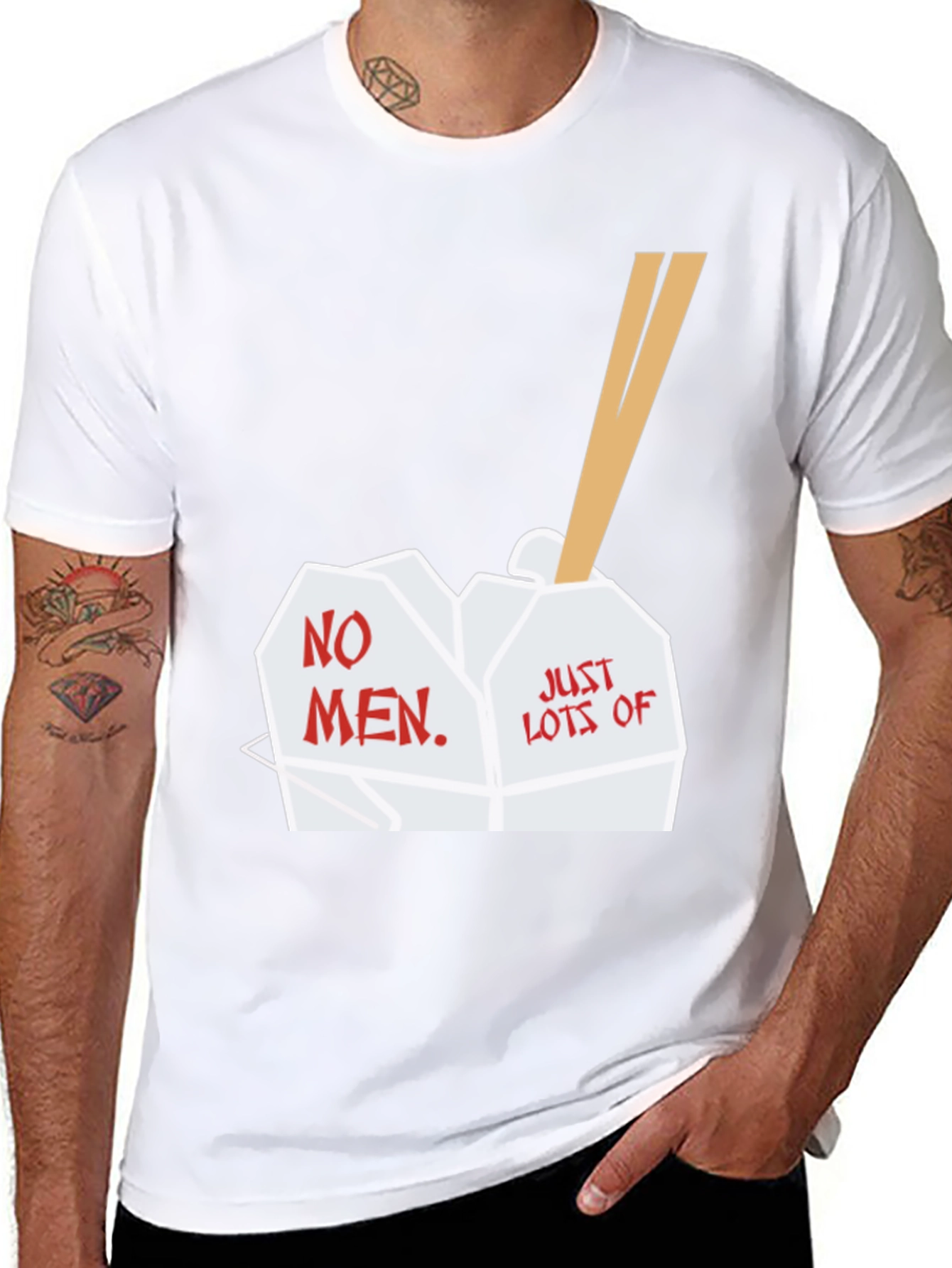 No Men Just Lots of Food Graphic T-Shirt