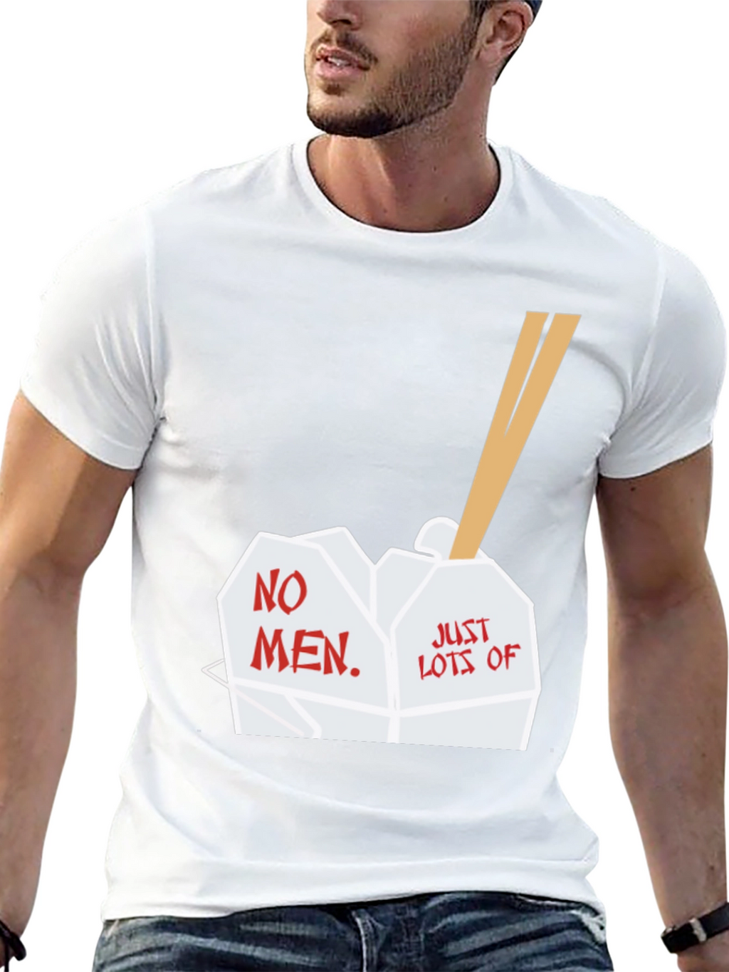 No Men Just Lots of Food Graphic T-Shirt