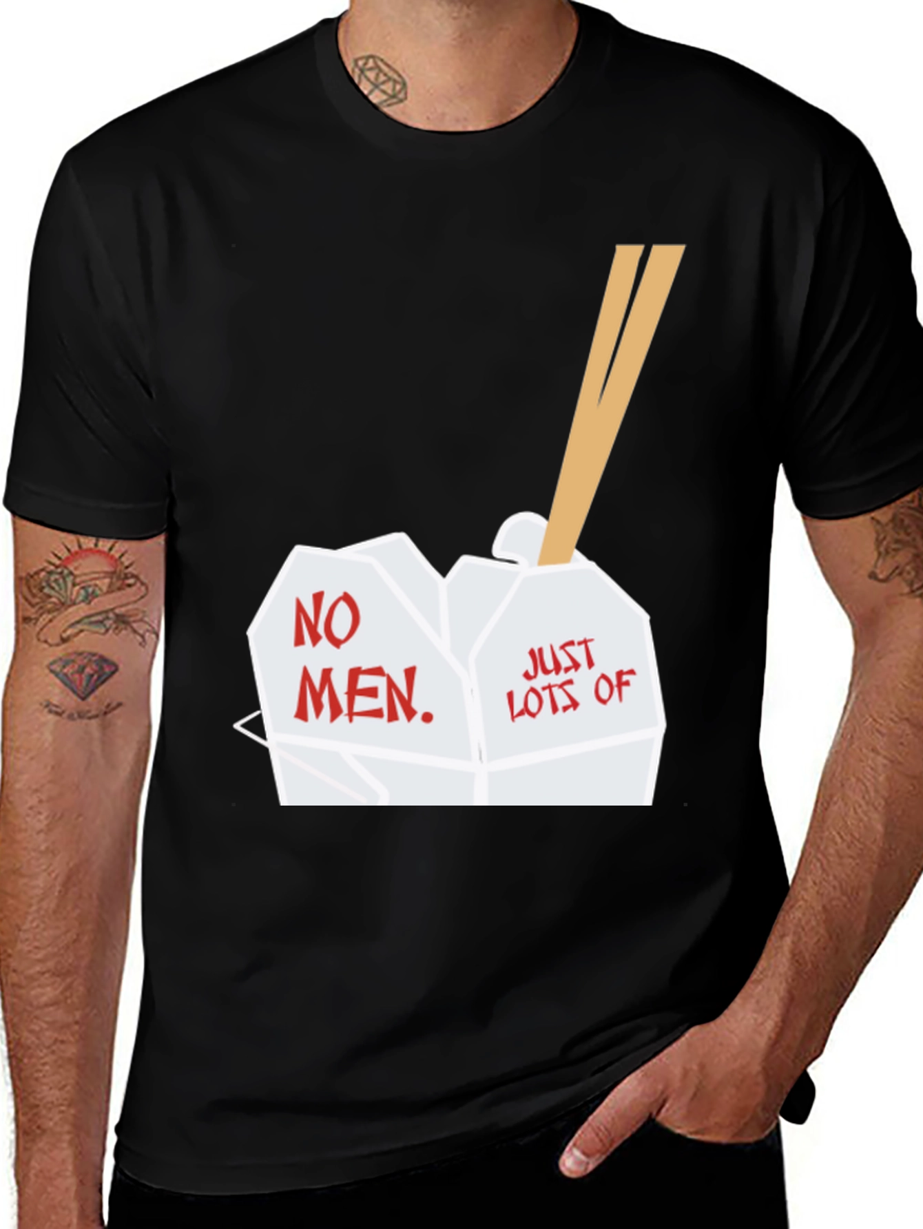 No Men Just Lots of Food Graphic T-Shirt