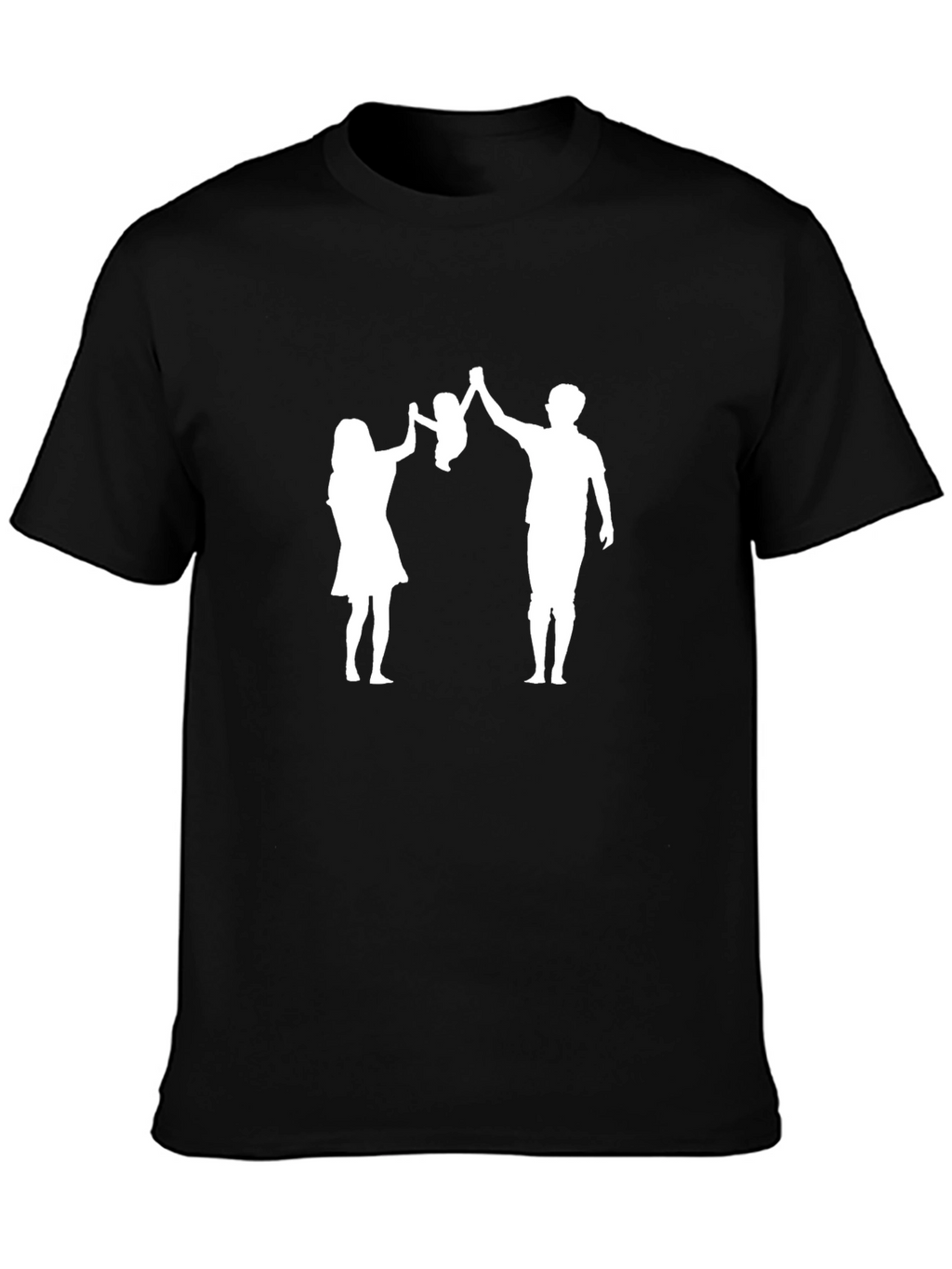 Family Silhouette T-Shirt - Dad Mom Baby