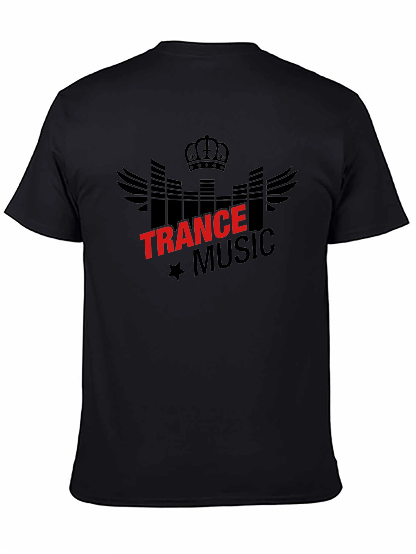 Trance Music Graphic Tee - Black Short Sleeve T-Shirt