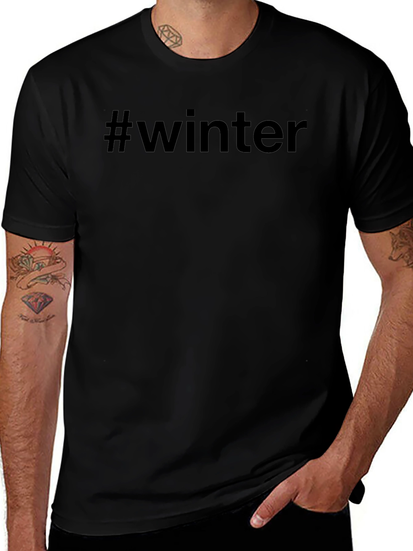 Winter Hashtag Crew Neck T-Shirt