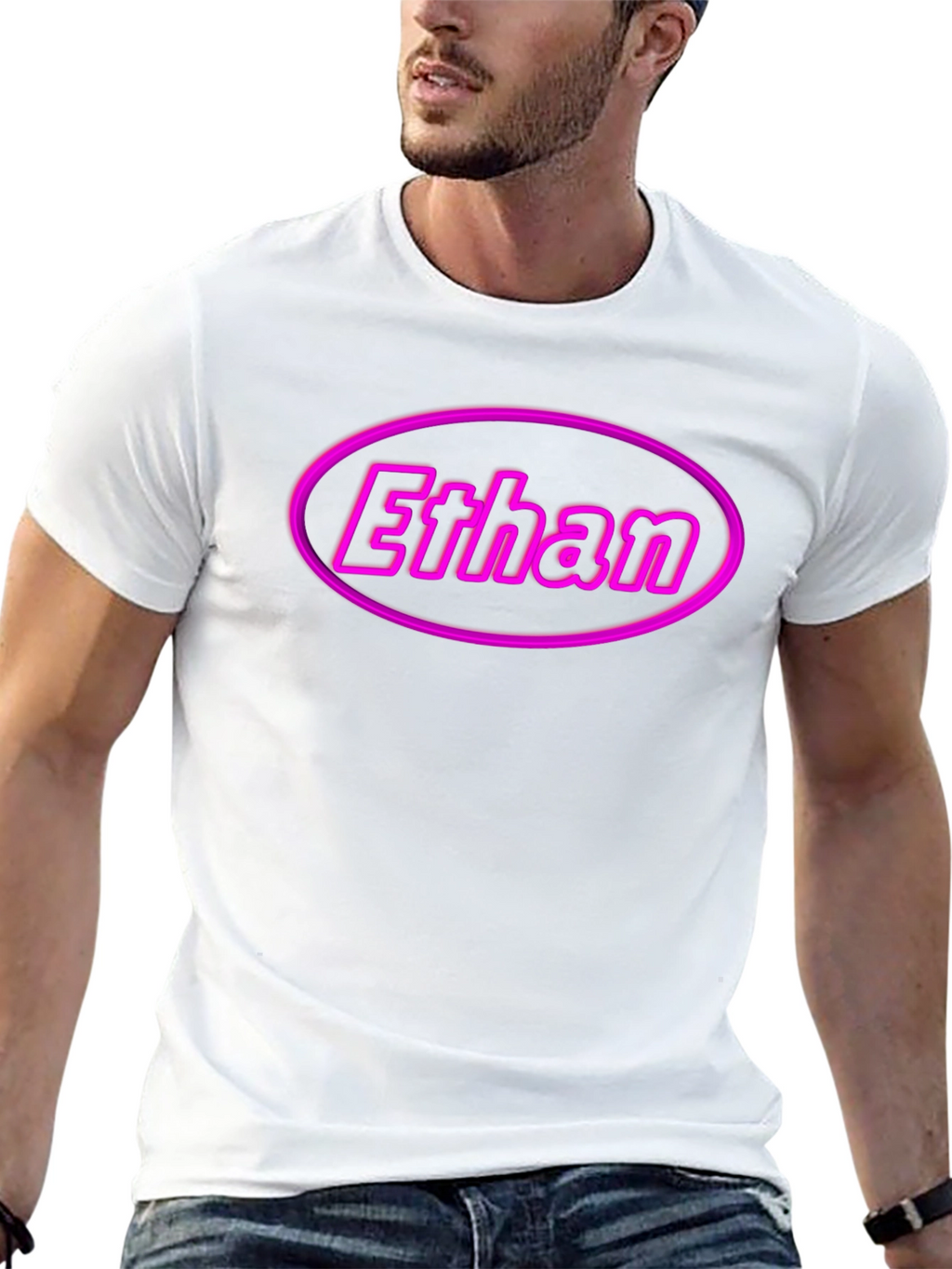 Ethan Custom Name Black T-Shirt