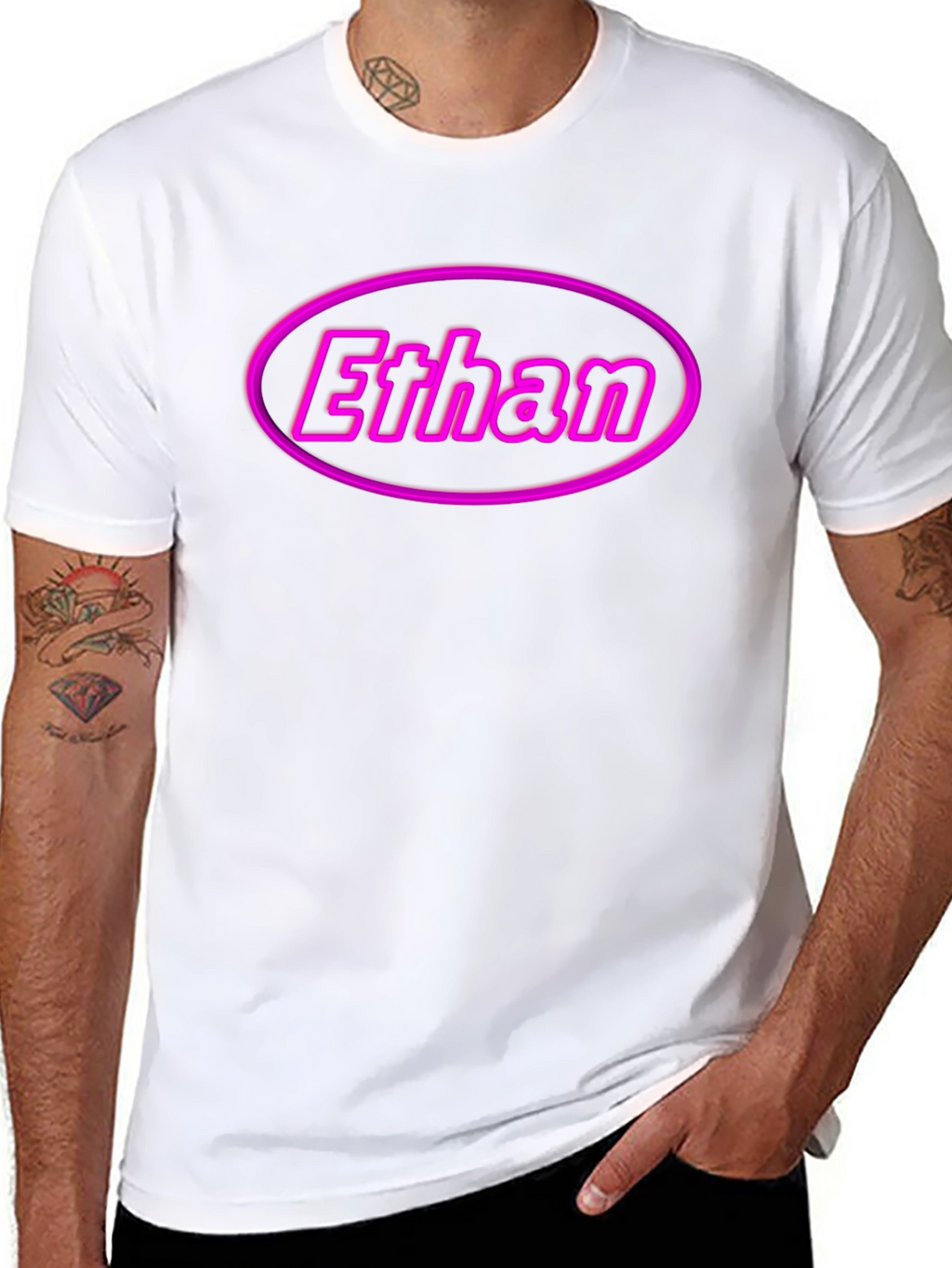 Ethan Custom Name Black T-Shirt