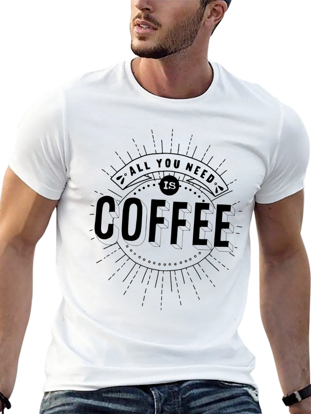 All You Need Is Coffee Graphic Tee - Black