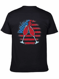 Patriotic Wine Toast T-Shirt - USA Flag Celebration