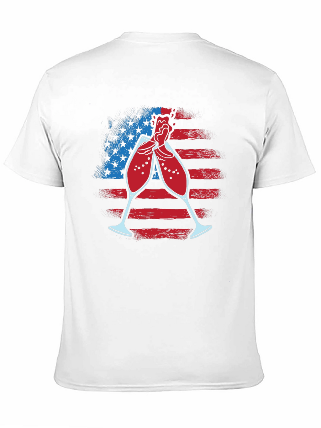 Patriotic Wine Toast T-Shirt - USA Flag Celebration