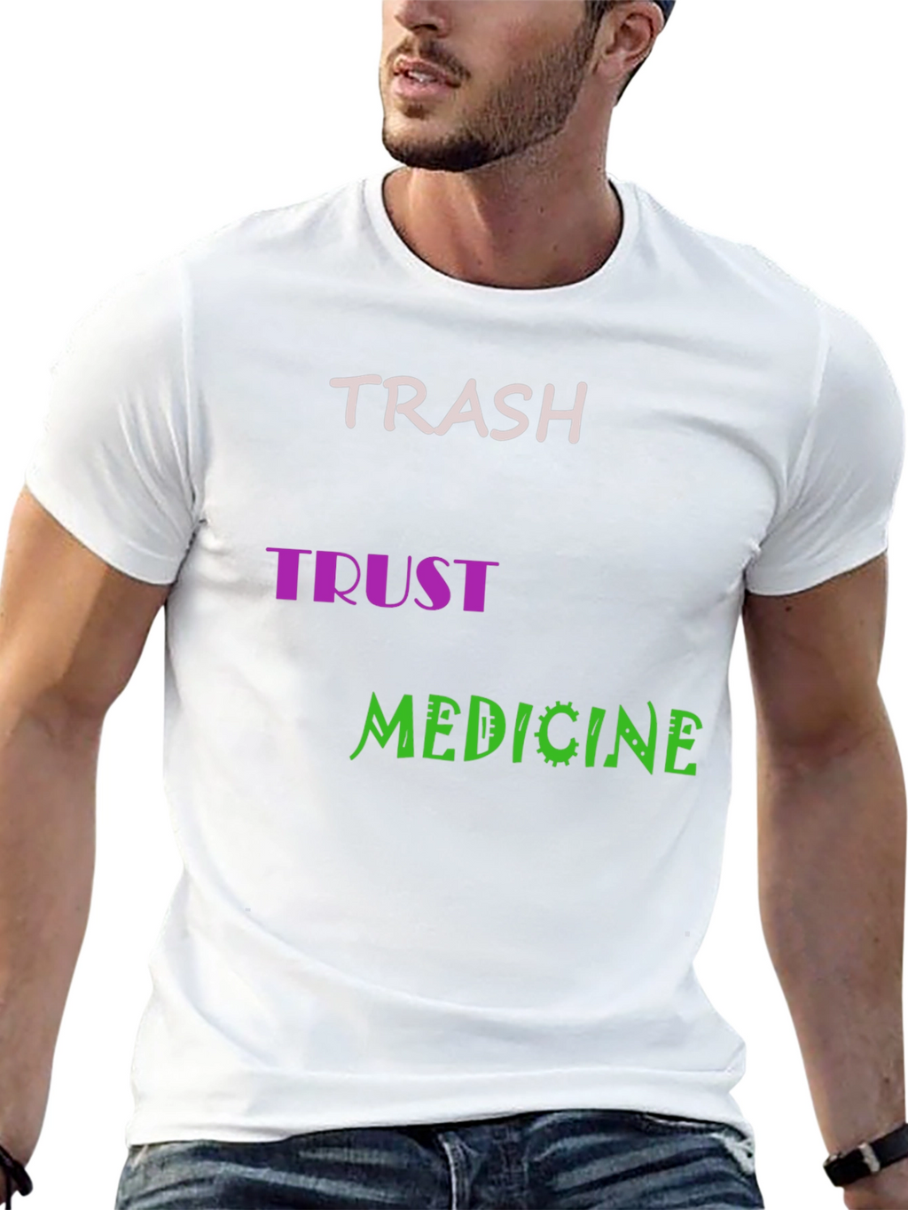 Trash Trust Medicine Mens Black Graphic Tee