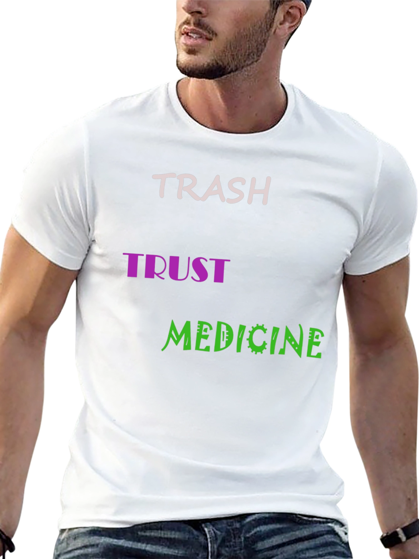 Trash Trust Medicine Mens Black Graphic Tee