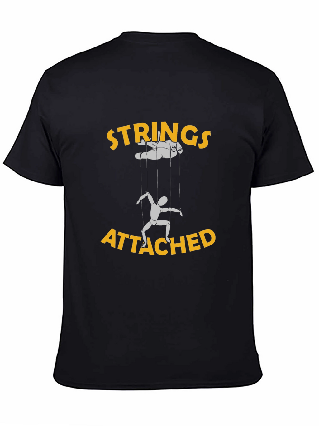 Strings Attached Graphic Tee - Black Cotton