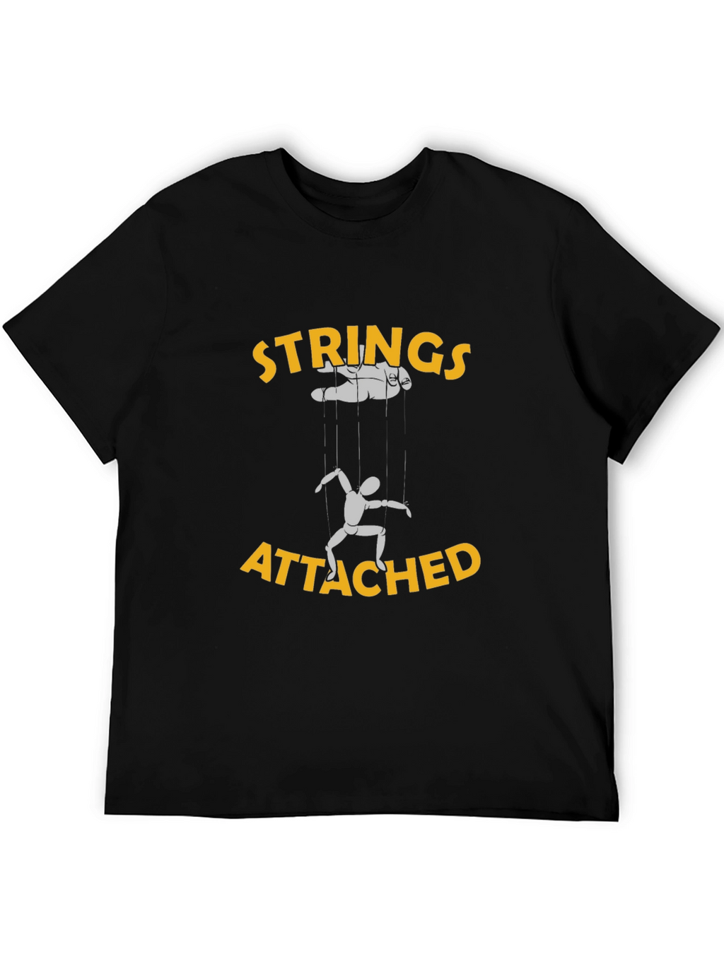 Strings Attached Graphic Tee - Black Cotton