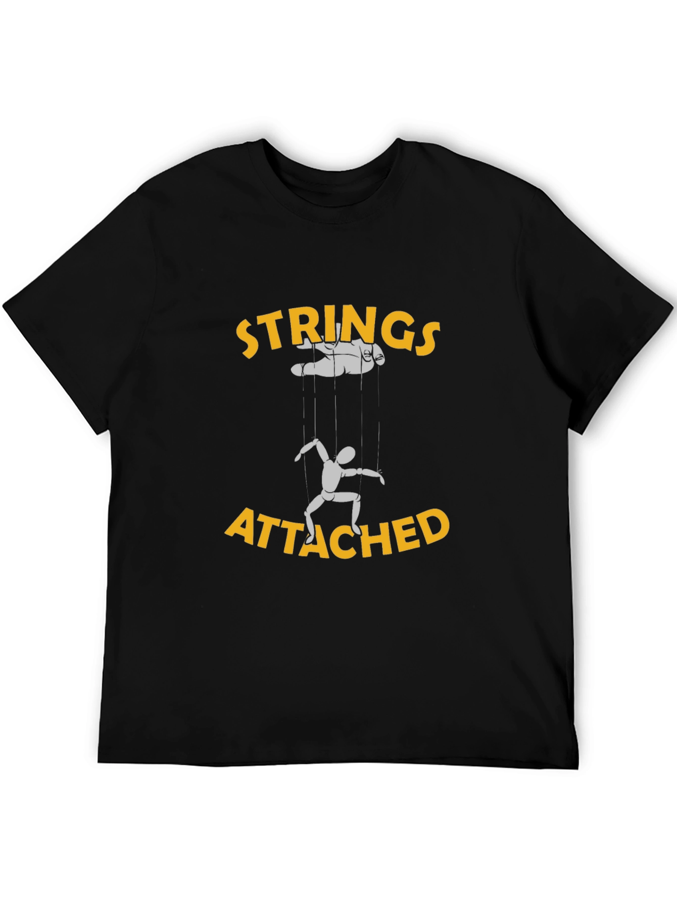 Strings Attached Graphic Tee - Black Cotton