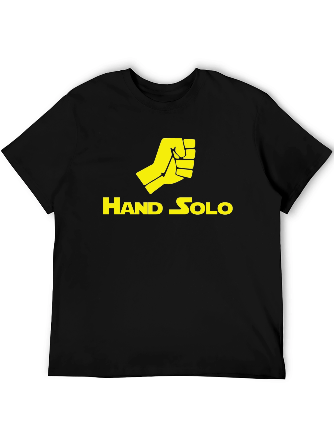 Hand Solo T-Shirt - Black Crew Neck Tee